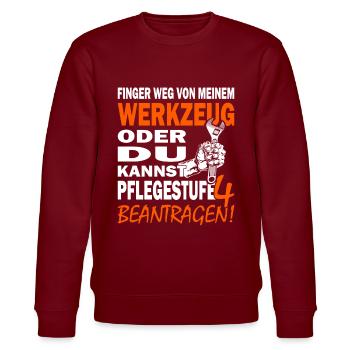 Industriemechaniker - Schrauber - Handwerker - Stanley/Stella Unisex Bio-Sweatshirt CHANGER  - Burgunderrot - Vorne - Nik (191cm) & Marisol (170cm)