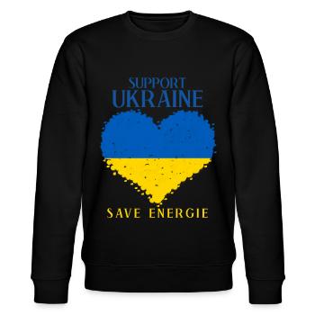 Soutenez Ukraine Heart Drapeau ukrainien - Sweat bio CHANGER Stanley/Stella Unisexe - noir - Devant - Nik (191cm) & Marisol (170cm)