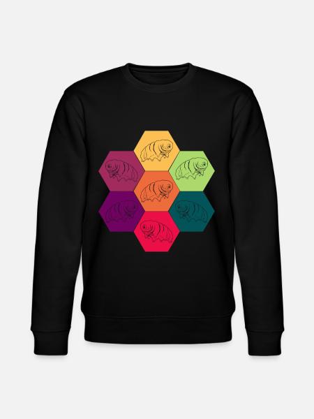 Tardigrade Tardigrade Retro Water Bear - Stanley/Stella CHANGER Unisex Organic Sweatshirt - black