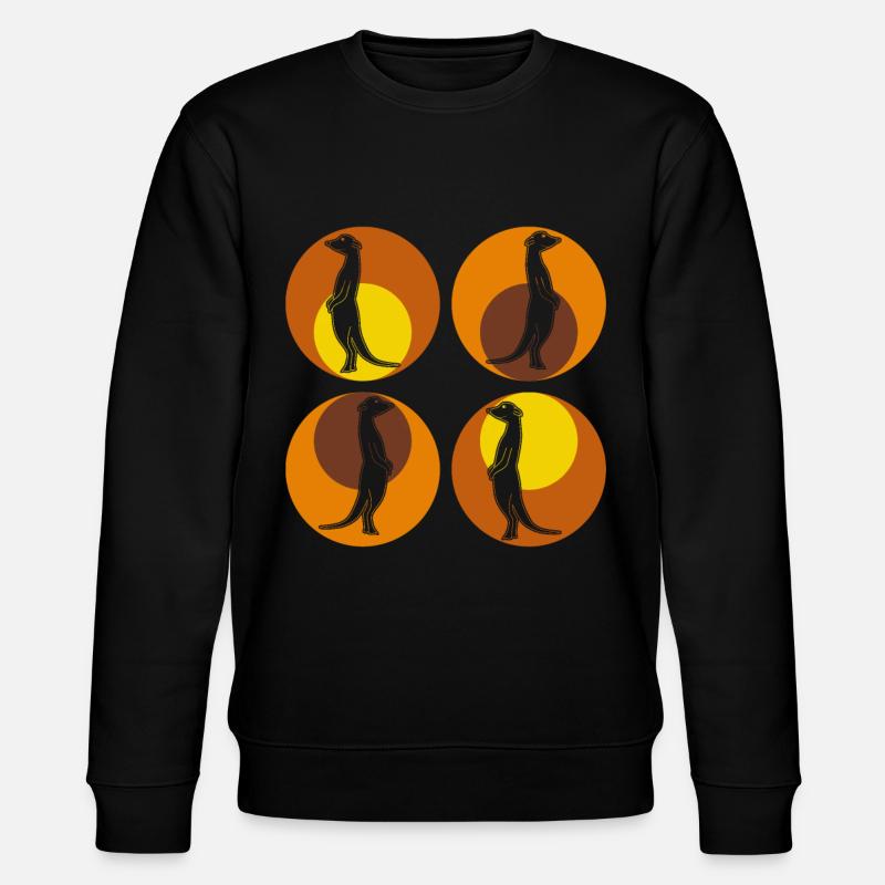 Erdmännchen Retro Meerkats - Stanley/Stella Unisex Bio-Sweatshirt CHANGER  - Schwarz