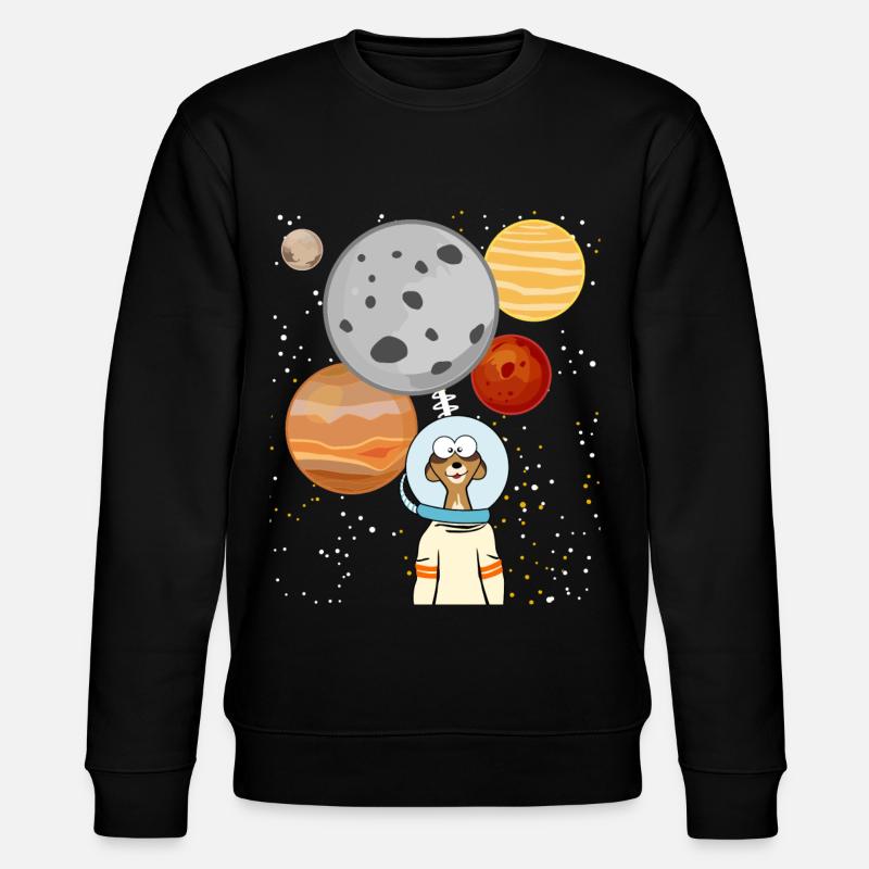 Meerkat Astronaut Space Planets - Stanley/Stella CHANGER Unisex Organic Sweatshirt - black