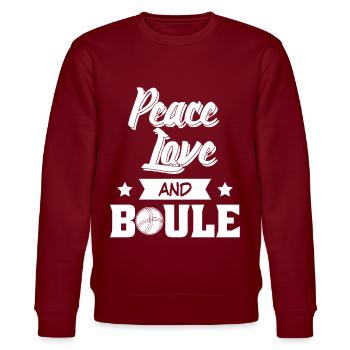 Boule Boulekugeln Petanque Witz Boccia - Stanley/Stella CHANGER Unisex Organic Sweatshirt - burgundy - Front - Nik (191cm) & Marisol (170cm)