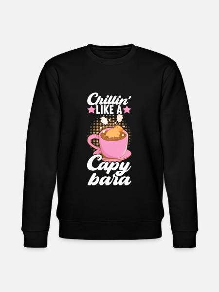 Capybara Wasserschwein - Stanley/Stella økologisk unisex-sweatshirt CHANGER  - sort