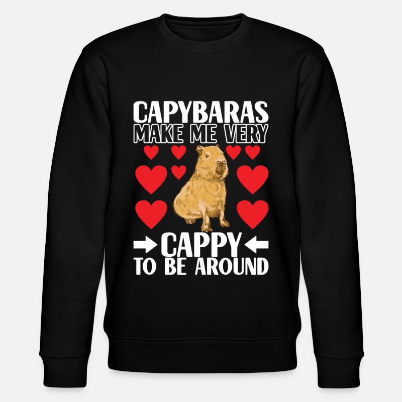 Capybara Wasserschwein - Stanley/Stella Unisex Bio-Sweatshirt CHANGER  - Schwarz