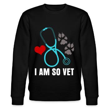 Veterinarian Witz Veterinary Veterinary Practice - Stanley/Stella CHANGER Unisex Organic Sweatshirt - black - Front - Nik (191cm) & Marisol (170cm)