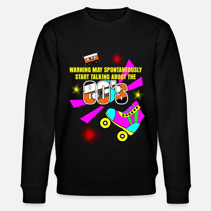 80s Roller Skates 80th - Stanley/Stella CHANGER Unisex Organic Sweatshirt - black