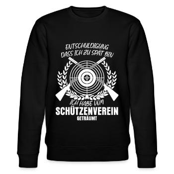Schützenverein Schützenkönig Schießsport - Stanley/Stella Unisex Bio-Sweatshirt CHANGER  - Schwarz - Vorne - Nik (191cm) & Marisol (170cm)