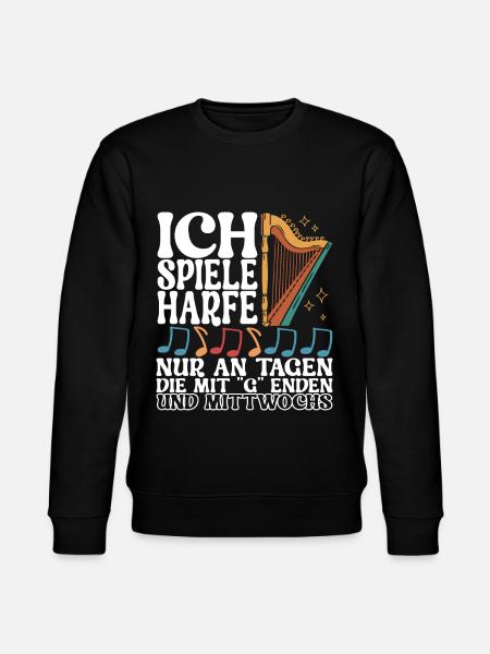 Harfe Harfenspieler - Stanley/Stella Unisex Bio-Sweatshirt CHANGER  - Schwarz