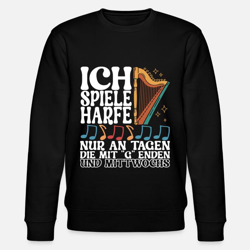 Harfe Harfenspieler - Stanley/Stella Unisex Bio-Sweatshirt CHANGER  - Schwarz