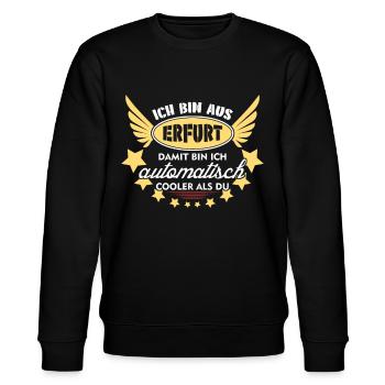 Erfurter Witz Erfurt - Stanley/Stella Unisex Bio-Sweatshirt CHANGER  - Schwarz - Vorne - Nik (191cm) & Marisol (170cm)