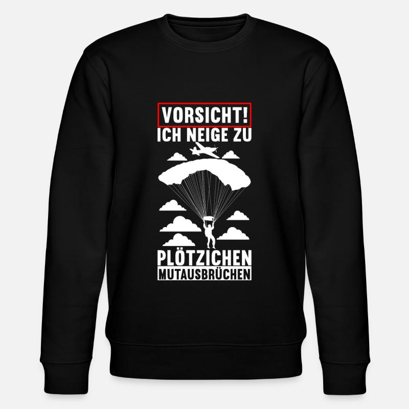 Fallschirmspringer Fallschirmsprung - Stanley/Stella Unisex Bio-Sweatshirt CHANGER - Schwarz