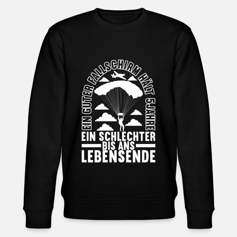 Fallschirmspringer Fallschirmsprung - Stanley/Stella Unisex Bio-Sweatshirt CHANGER  - Schwarz