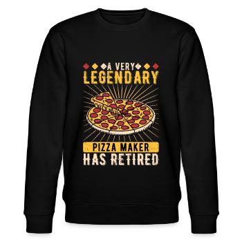 Pizza Baker Retirement Pizzaiolo Retiree - Stanley/Stella CHANGER Unisex Organic Sweatshirt - black - Front - Nik (191cm) & Marisol (170cm)