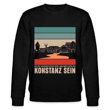 Konstanz Bodensee Witz Konstanzer - Stanley/Stella Unisex Bio-Sweatshirt CHANGER  - Schwarz - Vorne - Nik (191cm) & Marisol (170cm)