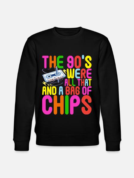 90s 90s 90s Party - Stanley/Stella CHANGER Unisex Organic Sweatshirt - black