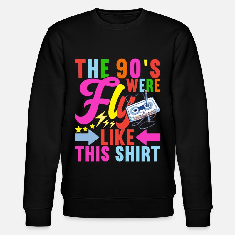 90s 90s 90s Party - Stanley/Stella CHANGER Unisex Organic Sweatshirt - black
