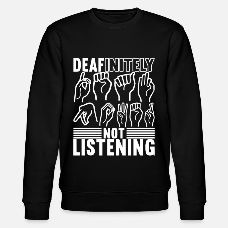 Sourds sourds muets sourds - Sweat bio CHANGER Stanley/Stella Unisexe - noir
