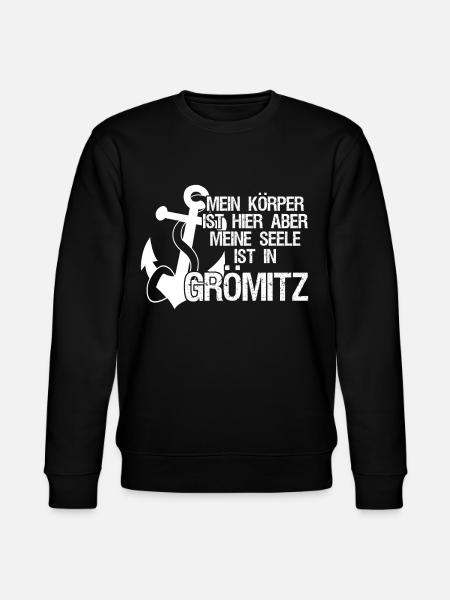 Grömitz Spruch mit Anker - Stanley/Stella Unisex Bio-Sweatshirt CHANGER  - Schwarz