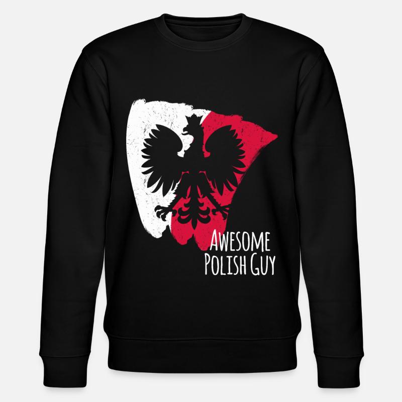 Poland Pole Flag Polish - Stanley/Stella CHANGER Unisex Organic Sweatshirt - black