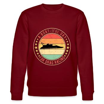 Boat-iful Day for Drag Boat Racing - Stanley/Stella Unisex Bio-Sweatshirt CHANGER  - Burgunderrot - Vorne - Nik (191cm) & Marisol (170cm)
