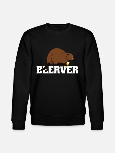 Beaver with beer - Stanley/Stella CHANGER Unisex Organic Sweatshirt - black