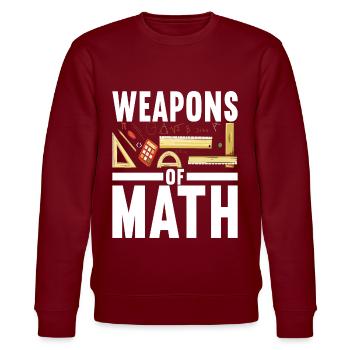 Math Teacher - Stanley/Stella CHANGER Unisex Organic Sweatshirt - burgundy - Front - Nik (191cm) & Marisol (170cm)