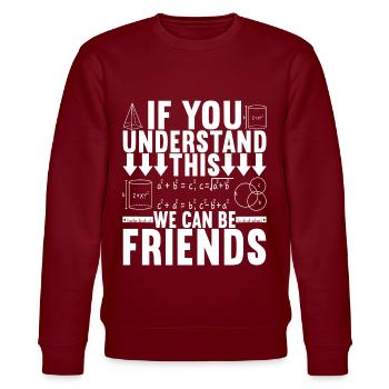 Math Teacher - Stanley/Stella CHANGER Unisex Organic Sweatshirt - burgundy - Front - Nik (191cm) & Marisol (170cm)
