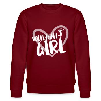 Volleyball Spieler Geschenk - Stanley/Stella Unisex Bio-Sweatshirt CHANGER  - Burgunderrot - Vorne - Nik (191cm) & Marisol (170cm)