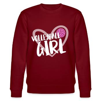 Volleyball Spieler Geschenk - Stanley/Stella Unisex Bio-Sweatshirt CHANGER  - Burgunderrot - Vorne - Nik (191cm) & Marisol (170cm)