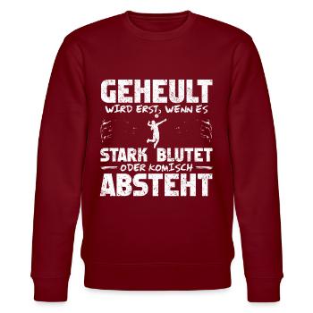 Volleyball Spieler Geschenk - Stanley/Stella Unisex Bio-Sweatshirt CHANGER  - Burgunderrot - Vorne - Nik (191cm) & Marisol (170cm)
