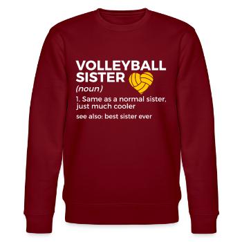Volleyball Spieler Geschenk - Stanley/Stella Unisex Bio-Sweatshirt CHANGER  - Burgunderrot - Vorne - Nik (191cm) & Marisol (170cm)