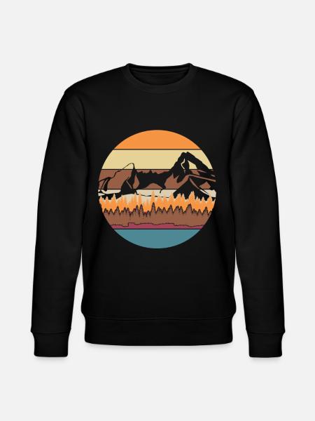 Watzmann Hiking Retro Watzmann Massif - Stanley/Stella CHANGER Unisex Organic Sweatshirt - black