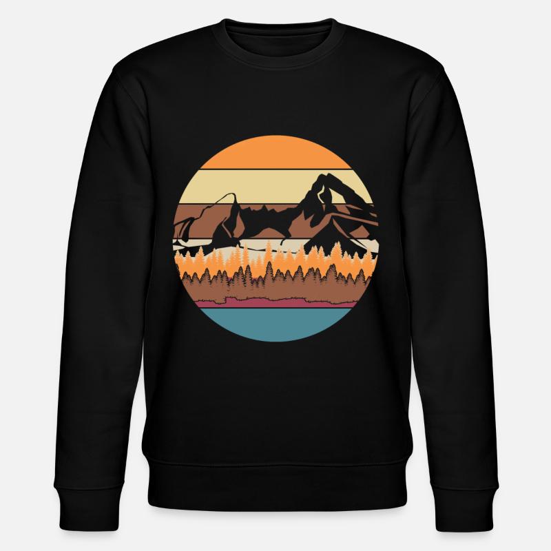 Watzmann Wandern Retro Watzmannmassiv - Stanley/Stella Unisex Bio-Sweatshirt CHANGER  - Schwarz