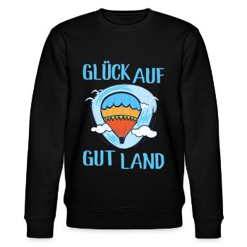 Heissluftballonfahrer Glück Auf Gut Land Geschenk - Stanley/Stella Unisex Bio-Sweatshirt CHANGER  - Schwarz - Vorne - Nik (191cm) & Marisol (170cm)