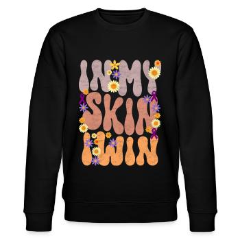 Vitiligo World Vitiligo Day - Stanley/Stella Unisex Bio-Sweatshirt CHANGER  - Schwarz - Vorne - Nik (191cm) & Marisol (170cm)