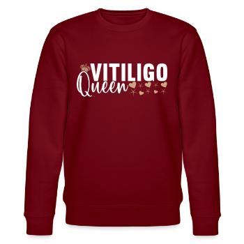 Vitiligo World Vitiligo Day - Stanley/Stella Unisex Bio-Sweatshirt CHANGER  - Burgunderrot - Vorne - Nik (191cm) & Marisol (170cm)