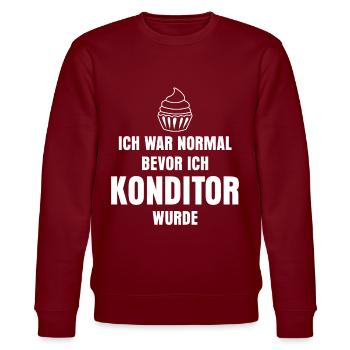 Konditor Backen Cupcakes Konditorei - Stanley/Stella Unisex Bio-Sweatshirt CHANGER  - Burgunderrot - Vorne - Nik (191cm) & Marisol (170cm)