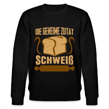 Bäcker Backen Spruch Bäckerei - Stanley/Stella Unisex Bio-Sweatshirt CHANGER  - Schwarz - Vorne - Nik (191cm) & Marisol (170cm)