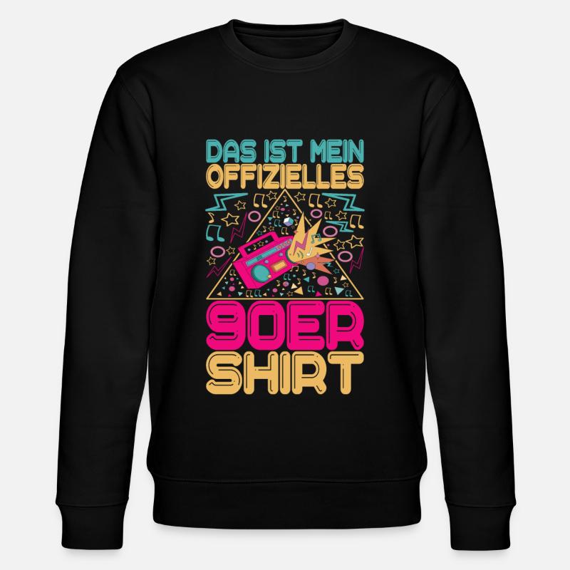 90s 90s 90s Party - Stanley/Stella CHANGER Unisex Organic Sweatshirt - black