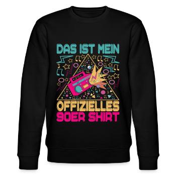 90er Jahre 90s 90er Party - Stanley/Stella Unisex Bio-Sweatshirt CHANGER  - Schwarz - Vorne - Nik (191cm) & Marisol (170cm)