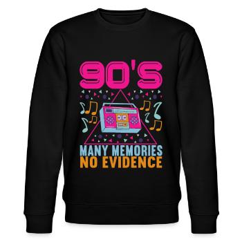 90er Jahre 90s 90er Party - Stanley/Stella Unisex Bio-Sweatshirt CHANGER  - Schwarz - Vorne - Nik (191cm) & Marisol (170cm)