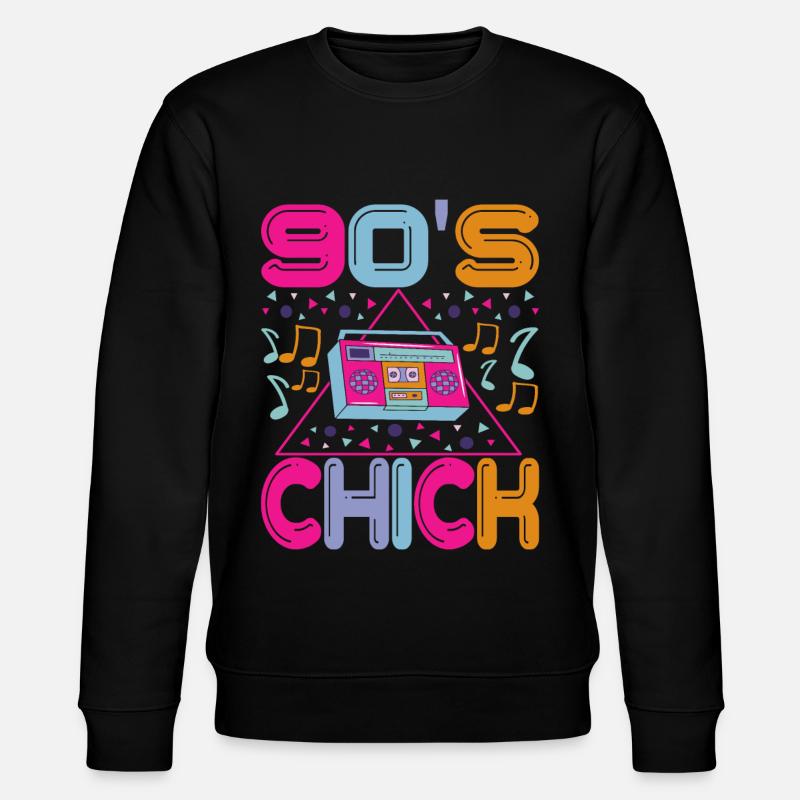 90s 90s 90s Party - Stanley/Stella CHANGER Unisex Organic Sweatshirt - black