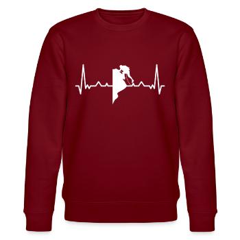 Climbing Mountaineering - Stanley/Stella CHANGER Unisex Organic Sweatshirt - burgundy - Front - Nik (191cm) & Marisol (170cm)