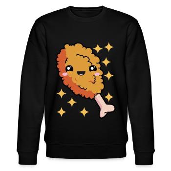 Fried Chicken Fast Food - Stanley/Stella CHANGER Unisex Organic Sweatshirt - black - Front - Nik (191cm) & Marisol (170cm)