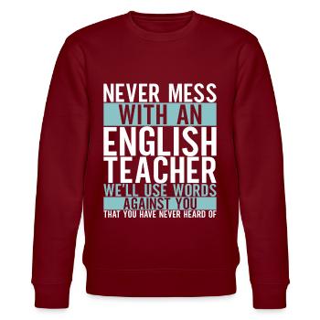 Professeur d’anglais Englisch Lehrer - Sweat bio CHANGER Stanley/Stella Unisexe - bordeaux - Devant - Nik (191cm) & Marisol (170cm)
