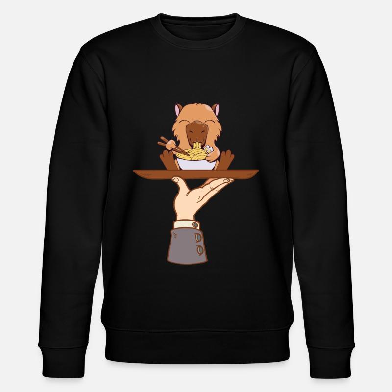 Capybara Ramen Kawaii - Stanley/Stella Unisex Bio-Sweatshirt CHANGER  - Schwarz