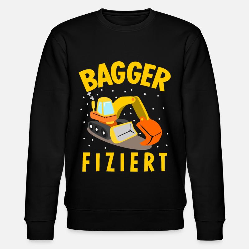 Baggerfahrer Baustelle Bagger - Stanley/Stella Unisex Bio-Sweatshirt CHANGER  - Schwarz