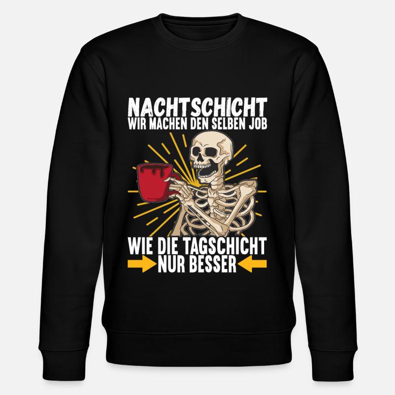 Nachtschicht Nachtdienst - Stanley/Stella Unisex Bio-Sweatshirt CHANGER  - Schwarz