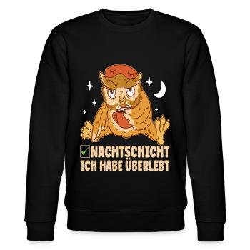 Nachtschicht Nachtdienst - Stanley/Stella Unisex Bio-Sweatshirt CHANGER  - Schwarz - Vorne - Nik (191cm) & Marisol (170cm)