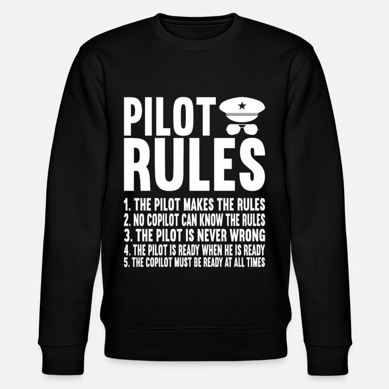 Pilote d’avion - Sweat bio CHANGER Stanley/Stella Unisexe - noir